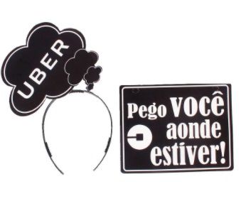 Plaquinha e Tiara para Foto Uber