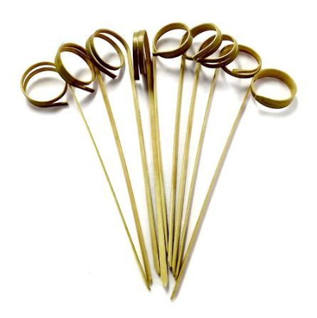 Palito de Bambu para Petisco Espiral 12cm - 20 Unidades