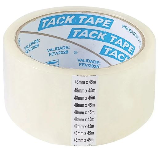 Fita de Empacotamento Transparente 48X50 Acrílica Tack