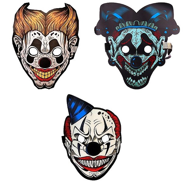 Mascara de LED - Modelo Palhaços - 10 Unid