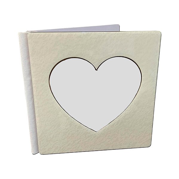 Albúm 20x20 Sublimático - Creme Capa Coração - 16 Páginas