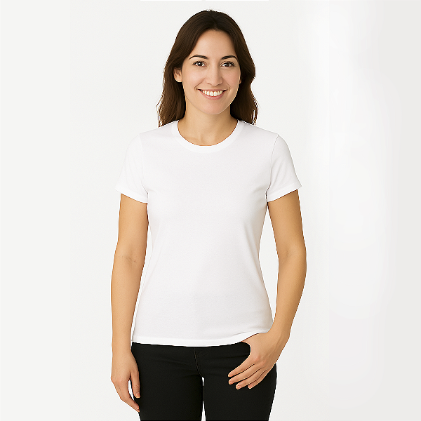 Baby Look Branca 100% Poliester