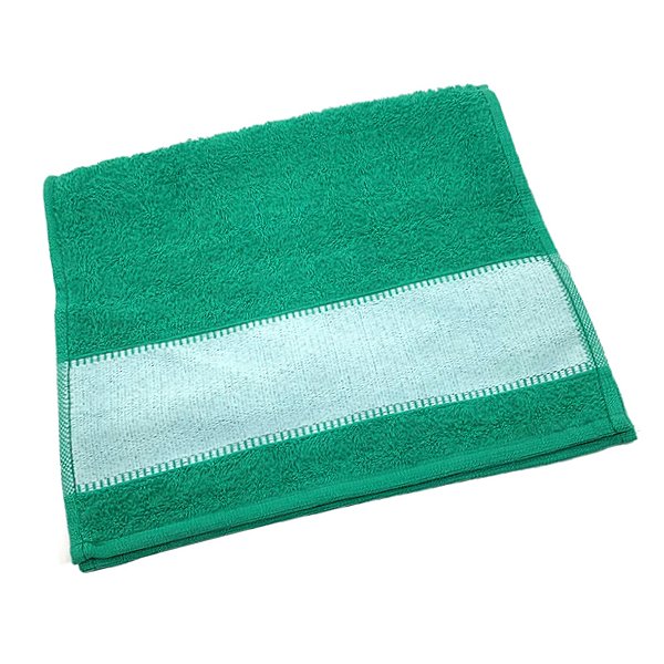 Toalha Lavabo 29x50 Com Barra Para Sublimação - Verde Escuro