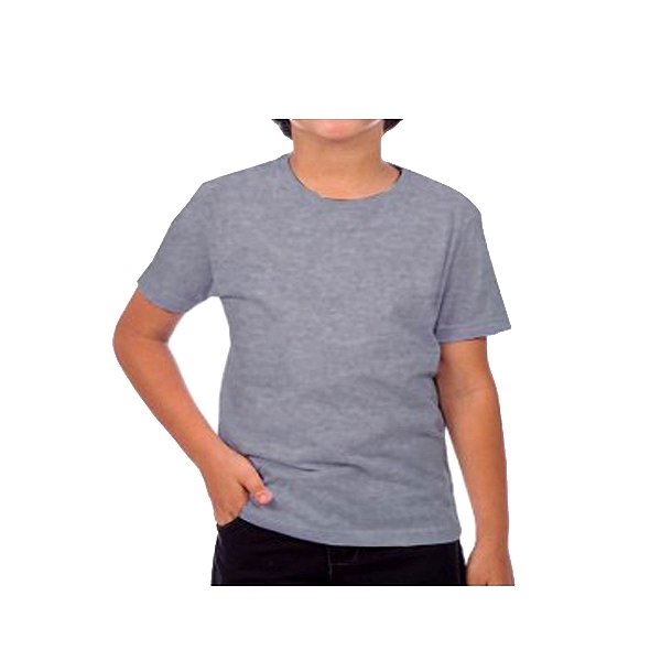 Camiseta Infantil Cinza Mescla 100% Poliéster - LF Sublimação - Atacado da  Sublimação