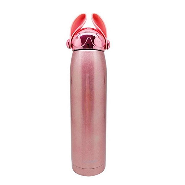 Garrafa Térmica Tampa Cachorrinho com Parede Dupla ROSA - 350ml