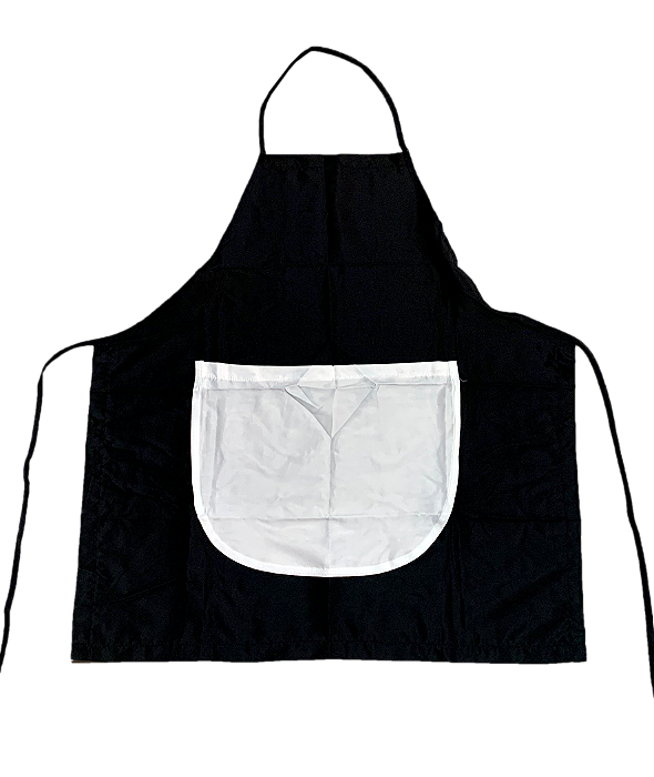 Avental Preto Bolso Branco