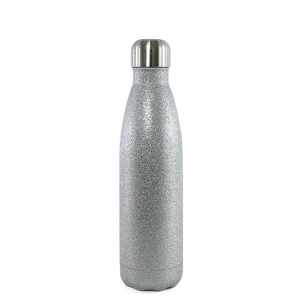 Garrafa Térmica Glitter Prata 500ml