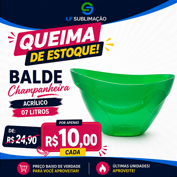 Balde Champanheira Acrílico Verde