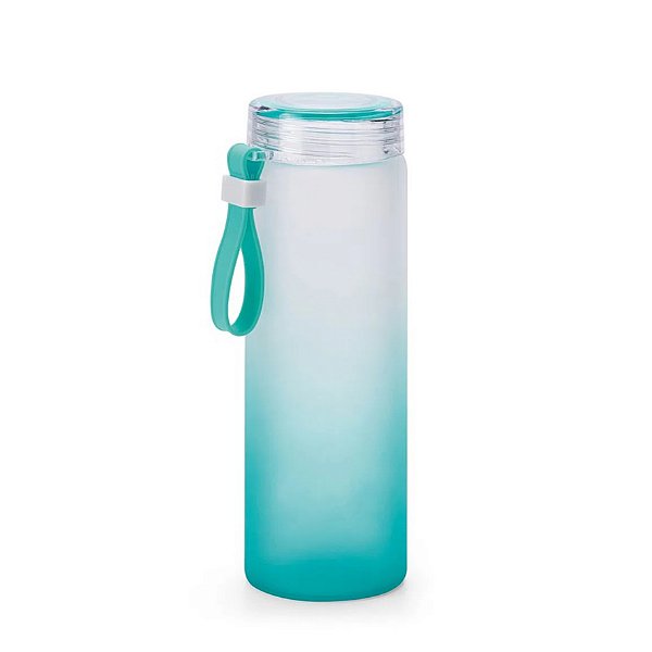 Garrafa de Vidro Com Tampa e Alça Degrade Tiffany 600ml