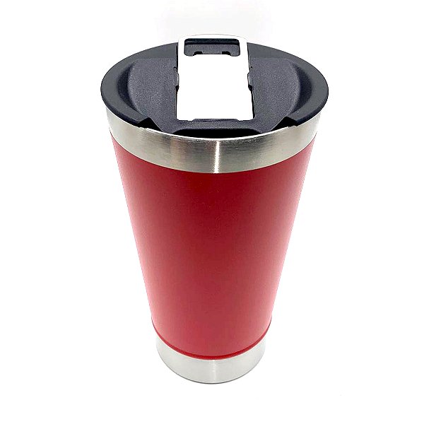 Copo Termico Inox Vermelho C/ Abridor de Garrafa