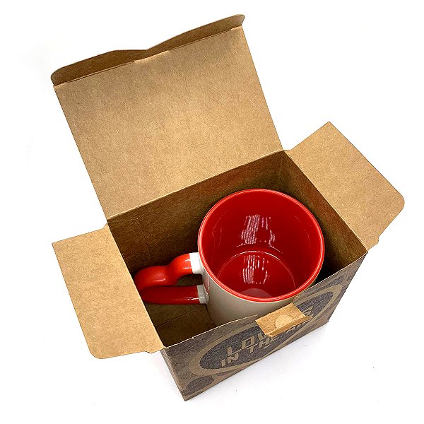 Caixinha Kraft  P/ Caneca De Alça Coração " Pct c/ 6 un
