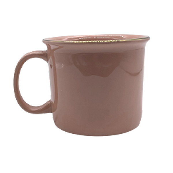 Caneca Ceramica Esmaltada Rosa cha 280ml