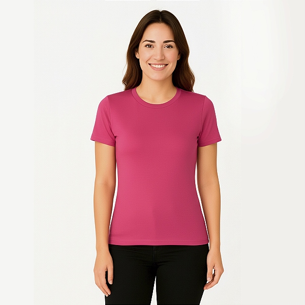 Baby Look Rosa Pink 100% Poliéster