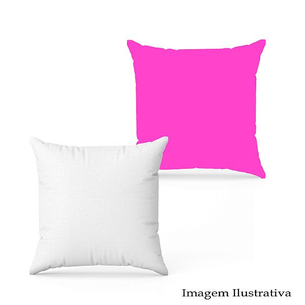 Capa De Almofada 40x40 Em Oxford Branca/Rosa Pink
