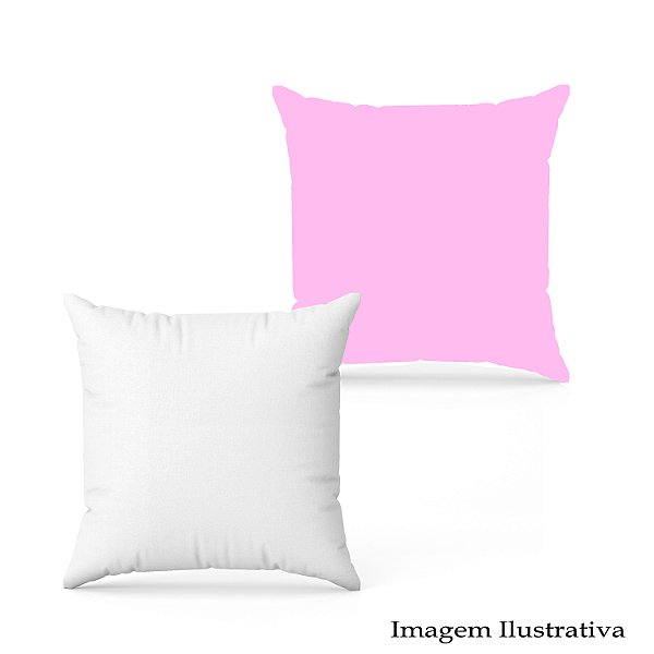 Capa De Almofada 40x40 Em Oxford Branca/Rosa Bebê
