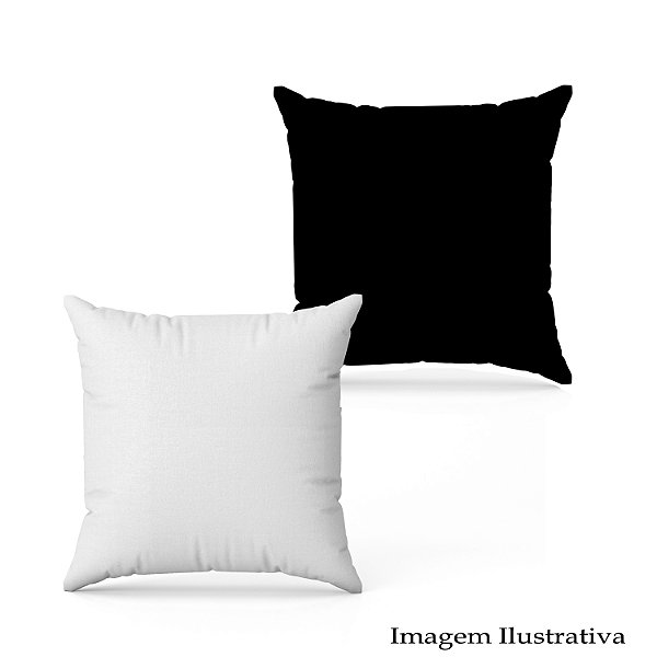 Capa De Almofada 40x40 Em Oxford Branca/Preta
