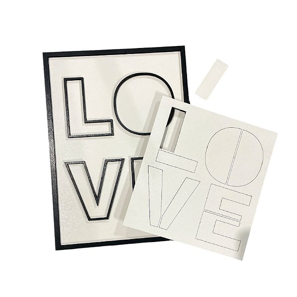 Quadro de MDF Quebra Cabeça LOVE