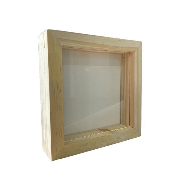 Quadro Cofre Pinus Com Placa 15x15 Para Sublimação