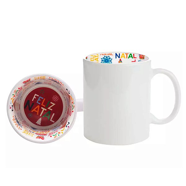 Caneca Branca Temática Interior Feliz Natal