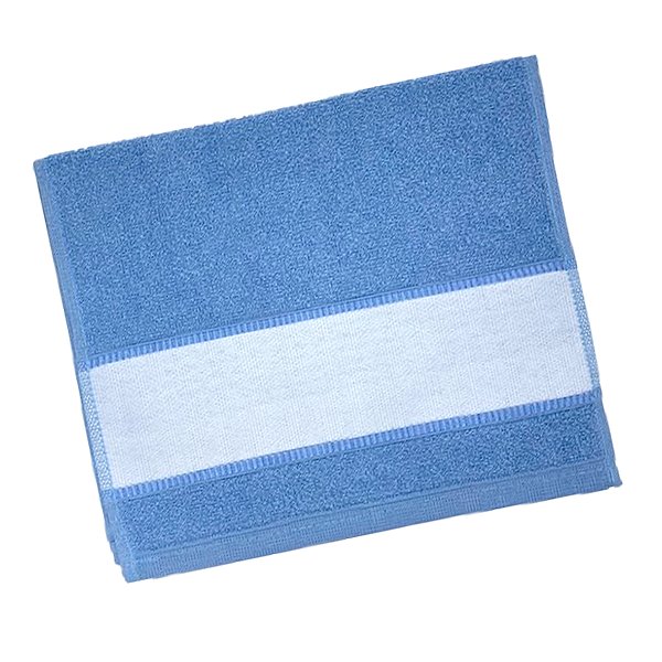 Toalha Lavabo 29x50 Com Barra Para Sublimação - Azul Céu