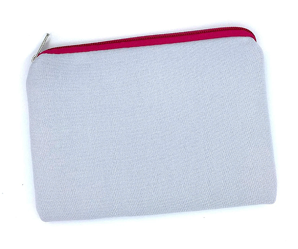 Necessaire Branca Zipper Rosa Para Sublimação