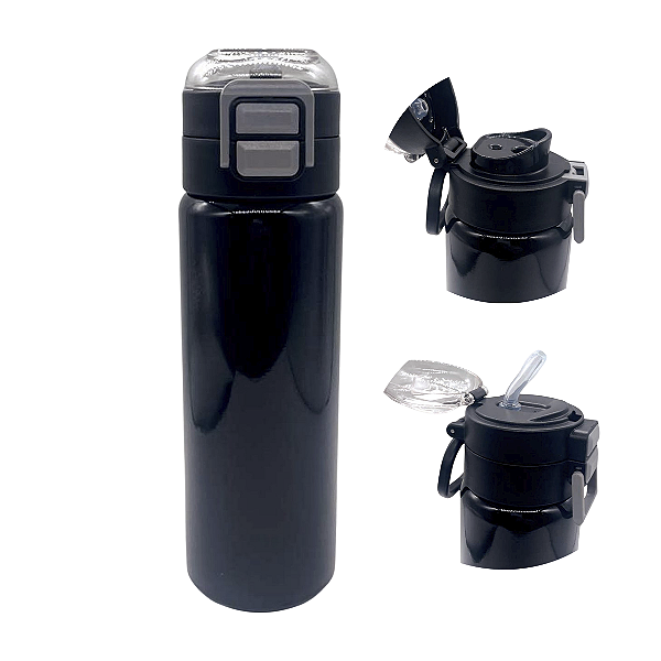 Garrafa Termica 600ml com Bico - Preta