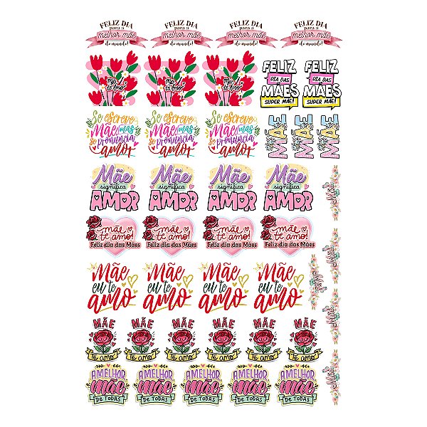 Folha A3 Estampa DTF UV Especial Dia Das Mães - Mod. 03