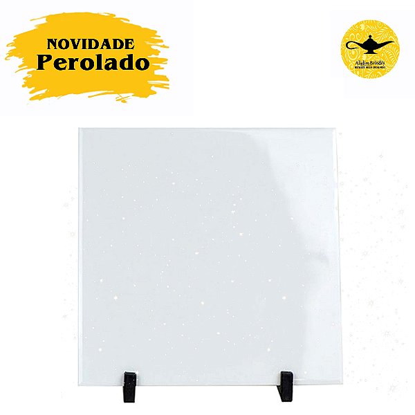 Azulejo de Cerâmica Branco PEROLADO para Sublimação 20x20cm c/ Suporte