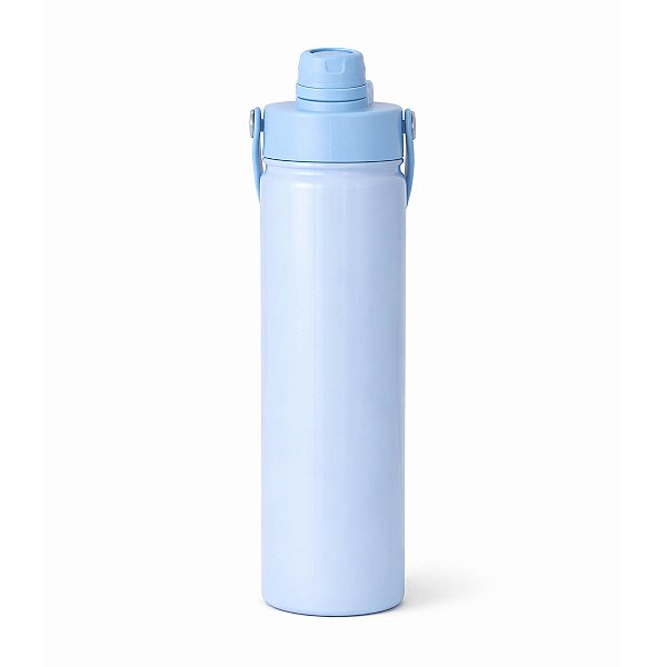 Garrafa Squeeze 650ml Térmica Com Alça e Canudo - Azul Claro