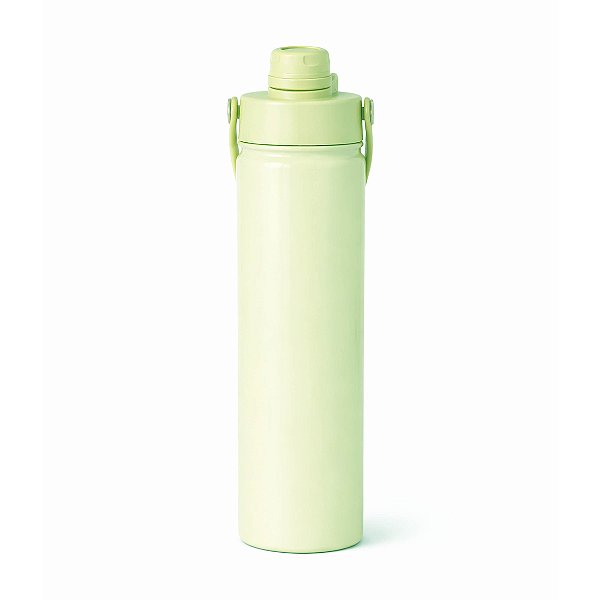 Garrafa Squeeze 650ml Térmica Com Alça e Canudo - Verde Claro