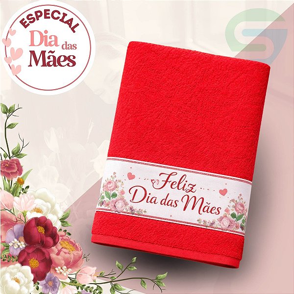 Toalha de Banho para Estampa Sublimática - Vermelha