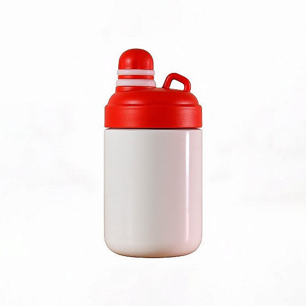 Copo Inox Térmico KAWAII C/ Tampa De Silicone VERMELHA