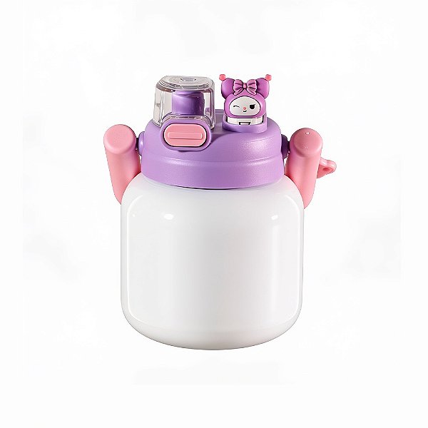 Copo Inox Térmico BABY POP C/ Tampa - ROSA C/ ROXO