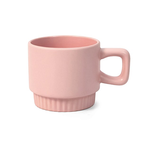 Caneca Empilhável P/ Sublimação com Alça Quadrada - Rosa