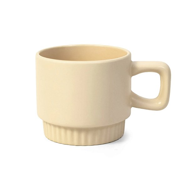 Caneca Empilhável P/ Sublimação com Alça Quadrada - Amarela