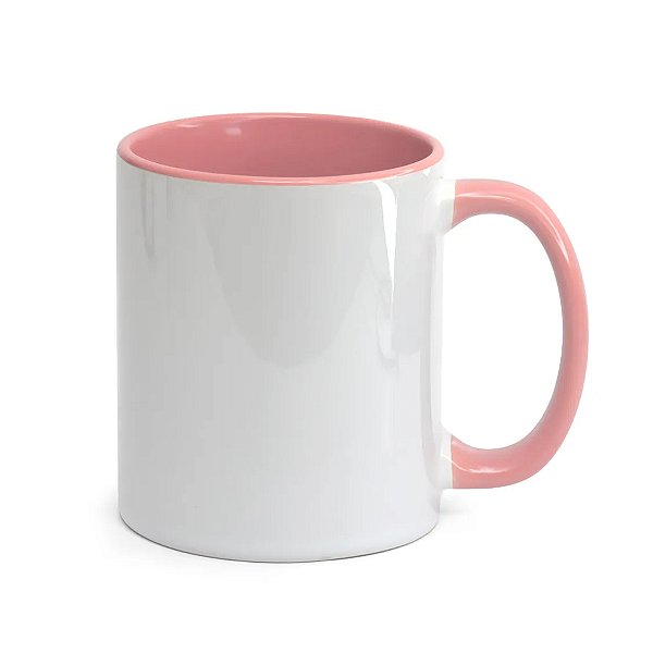 Caneca Alça e Interior Rosa Claro