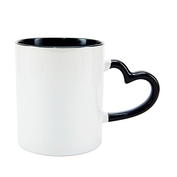 Caneca Alça Coração Preta