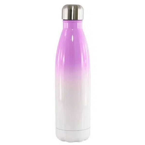 Garrafa Térmica Bicolor Lilás com Parede Dupla - 500ml