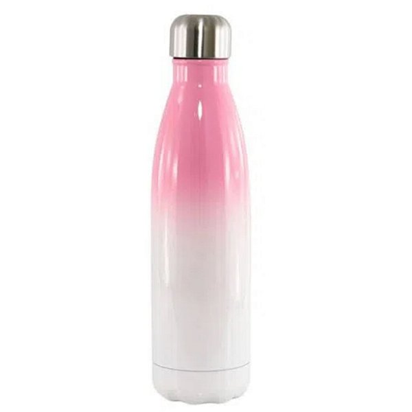 Garrafa Térmica Bicolor Rosa com Parede Dupla - 500ml