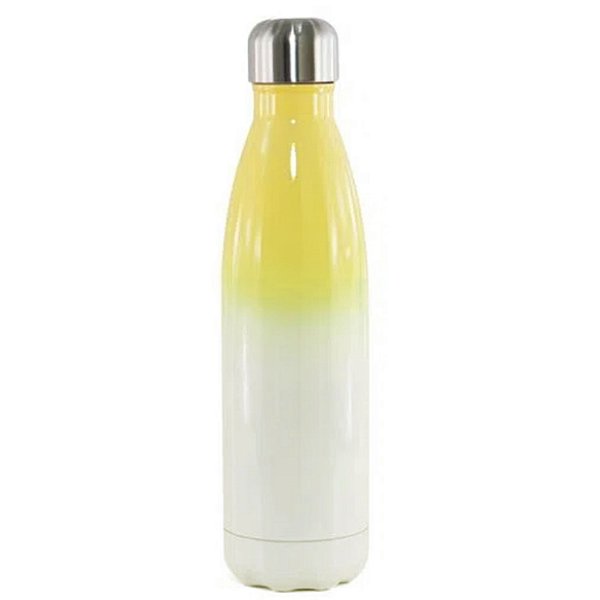 Garrafa Térmica Bicolor Amarela com Parede Dupla - 500ml