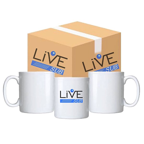 36 Canecas Branca 325ml - LIVE