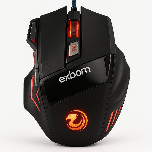 Mouse Gamer Exbom 3200 DPI 7 Botões LED RGB - Produto Novo (Pronta Entrega)