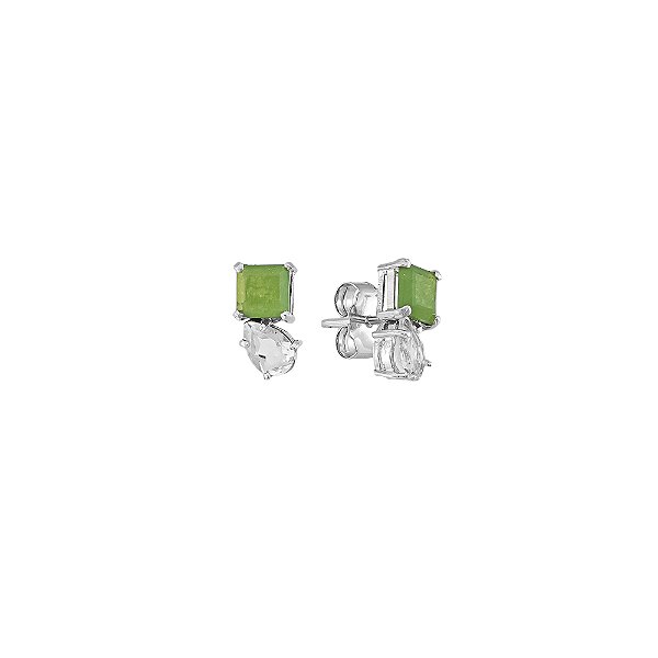 Brinco Jade e Cristal