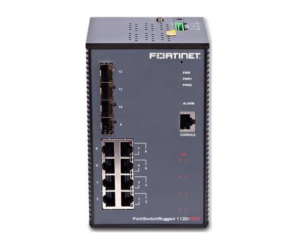 Switch Fortinet Rugged FSR-112D-POE  8x 1 GE RJ45 4x 1 GE SFP PoE 240W Fortcare 1 Ano