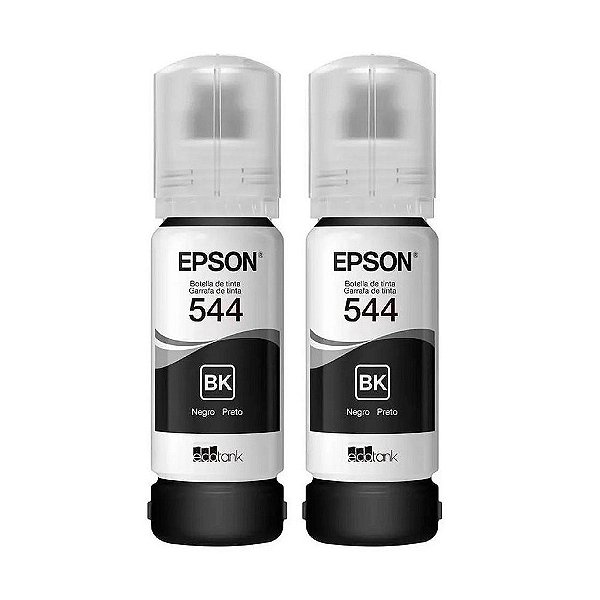 Refil de Tinta Epson T544 2 Garrafas Pretas - T544120-2P