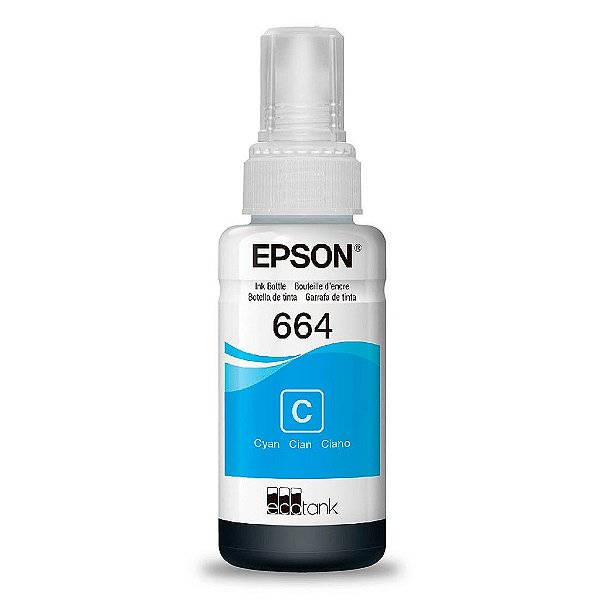 Refil de Tinta Epson T664 Ciano 70ml - T664220-AL