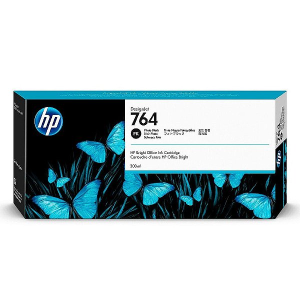 Cartucho de Tinta HP 764 Preto Foto PLUK 300 ml C1Q17A