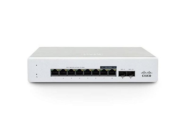 MERAKI MS130-8X CLOUD MGD. 6GE + 2X(2.5GE) 120W POE SWITCH