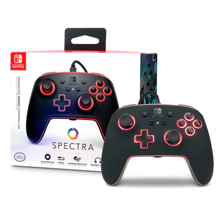 Controle Nintendo Switch Enhanced Power A Spectra LED Com Fio