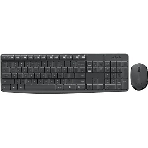 Combo Teclado E Mouse Sem Fio Logitech Mk235 Cinza W